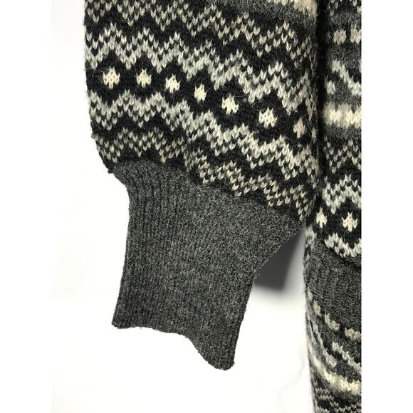 Esprit Sweater Small Womens Vintage Wool Blend Gray Black Geometric Design - Picture 4 of 8